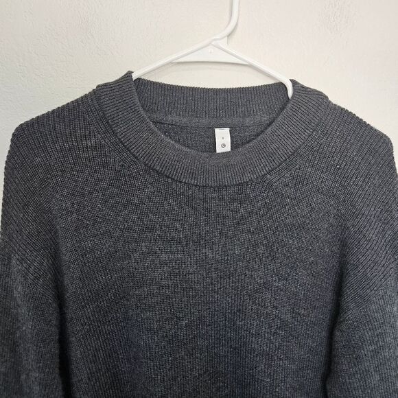 Lululemon | Merino Wool-Blend Ribbed Crewneck Sweater Heathered, Womens 8 - Picture 6 of 8